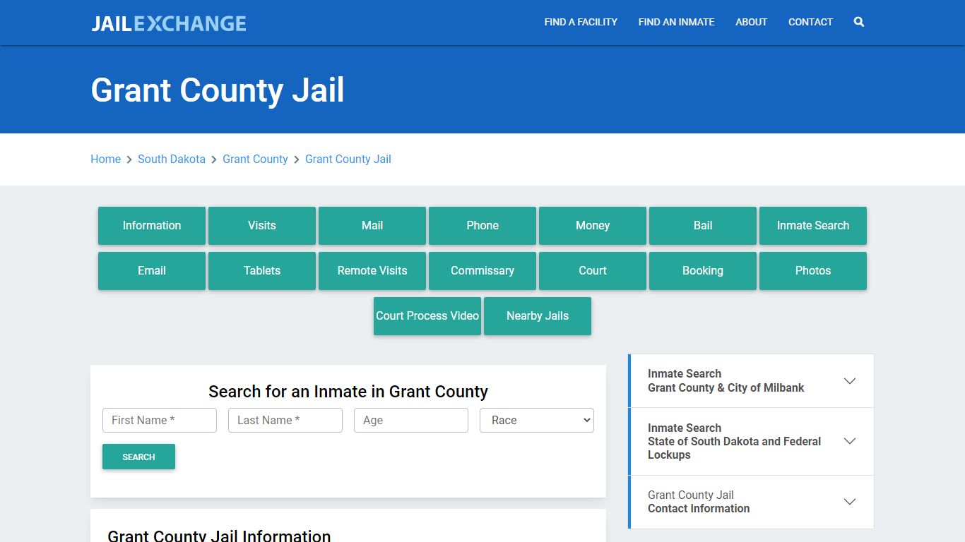 Grant County Jail Roster Lookup, SD, Inmate Search